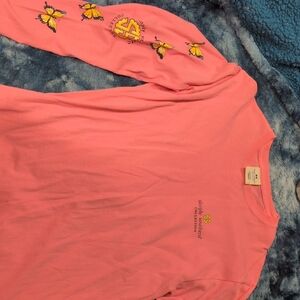 Simply Southern Kids Coral Long Sleeve Tee with Butterflies